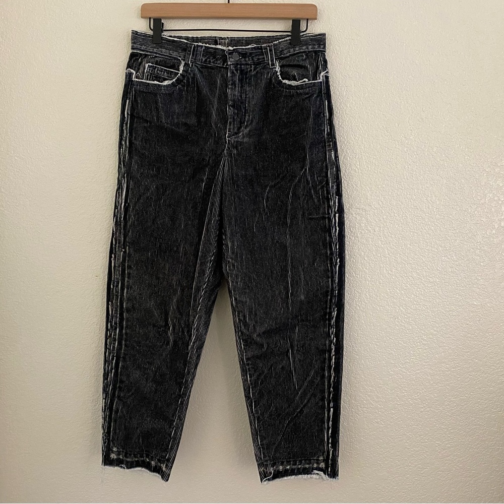 JNBY Women’s Cropped Corduroy Distress Pants Black - Picture 2 of 8